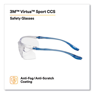 Virtua Sport CCS Protective Eyewear, Blue Plastic Frame, Clear Polycarbonate Lens