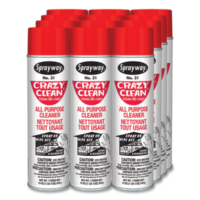 Crazy Clean All Purpose Cleaner, Floral Scent, 19 oz Aerosol Spray, Dozen