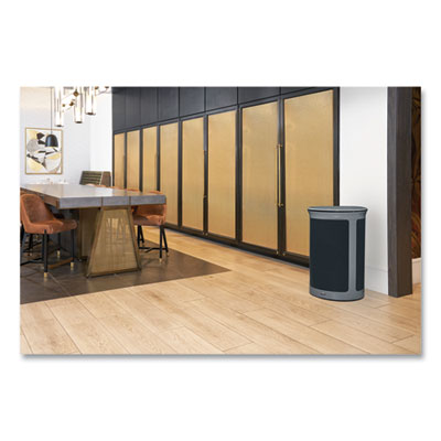 ENHANCE Series Waste Receptacle, 23 gal, Metal, Pearl Gray/Umbra Gray