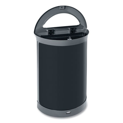 ENHANCE Series Waste Receptacle, 11.5 gal, Metal, Umbra Gray/Pearl Gray