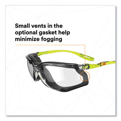 Solus CCS Series Protective Eyewear, Green Plastic Frame, Clear Polycarbonate Lens
