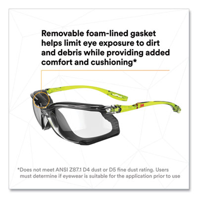 Solus CCS Series Protective Eyewear, Green Plastic Frame, Clear Polycarbonate Lens