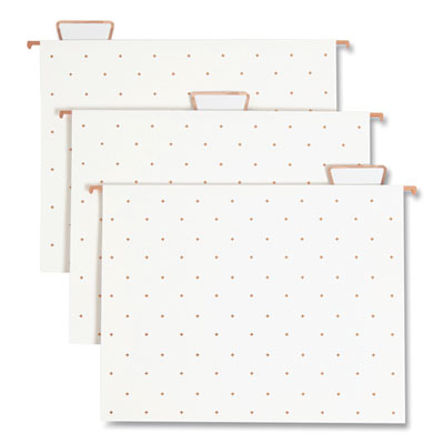 Letter-Size Desktop Fashion Filing Set, Rose Gold, (1) Rack, (3) Hanging Folders, (3) File Folders, (2) Trays,(1) Mail Sorter