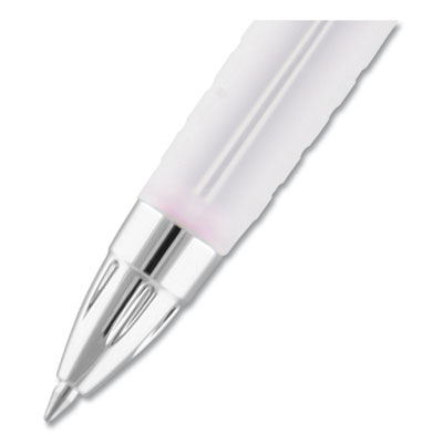 207 Breast Cancer Awareness Gel Pen Office Pack, Retractable, Medium 0.7mm, Black Ink, Translucent Pink/White Barrel, 36/Pack