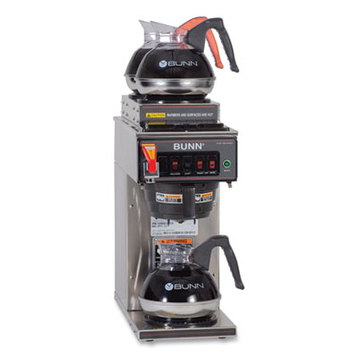 BUNN CWTF15-3 12 Cup Automatic Coffee Brewer, Gray/Stainless Steel (BUN129500213) BUN129500213