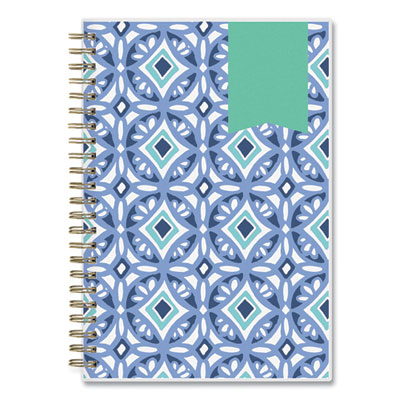 Blue Sky Day Designer Tile Weekly/Monthly Planner, Geometric Artwork, 8 x 5, Blue/White Cover, 12-Month (Jan to Dec): 2025 (BLS101410) BLS101410