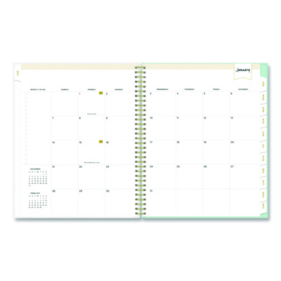 Day Designer Secret Garden Mint Frosted Weekly/Monthly Planner, Floral Artwork, 11 x 8.5, 12-Month (Jan to Dec): 2025