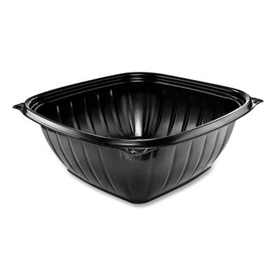 Dart PresentaBowls Pro Black Square Bowls, 64 oz, 8.5 x 8.5 x 3.3, Plastic, 63/Bag, 4 Bags/Carton (DCCB64SB) DCCB64SB