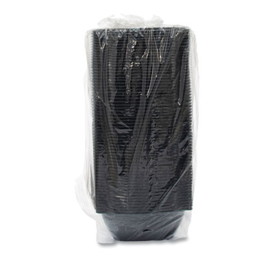 Dart PresentaBowls Pro Black Square Bowls, 64 oz, 8.5 x 8.5 x 3.3, Plastic, 63/Bag, 4 Bags/Carton (DCCB64SB) DCCB64SB