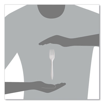 Regal Mediumweight Cutlery, Full-Size, Fork, White, 1,000/Carton