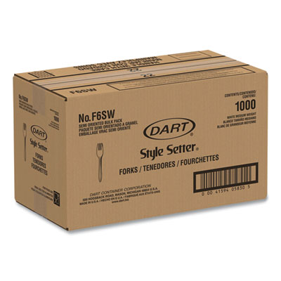 Regal Mediumweight Cutlery, Full-Size, Fork, White, 1,000/Carton