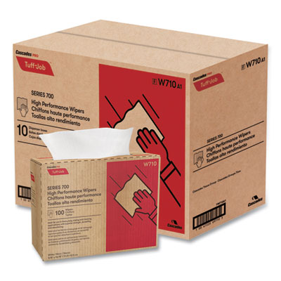 Tuff-Job Spunlace Towels, Pop Up Box, 9.75 x 16.75, White, 100/Box, 10 Boxes/Carton