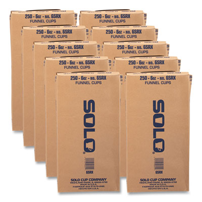 Bare Eco-Forward Treated Paper Funnel Cups, 6 oz, White, 250/Bag, 10/Carton