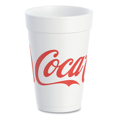 Dart Coca-Cola Foam Cups, 16 Oz, White/red, 25/bag, 40 Bags/carton (DCC16J16C) DCC16J16C