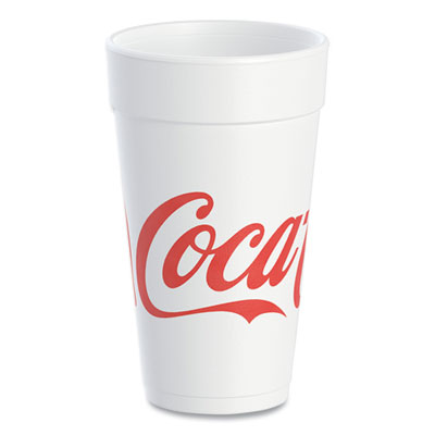 Dart Coca-Cola Foam Cups, 20 oz, White/Red, 25/Bag, 20 Bags/Carton (DCC20J16C) DCC20J16C