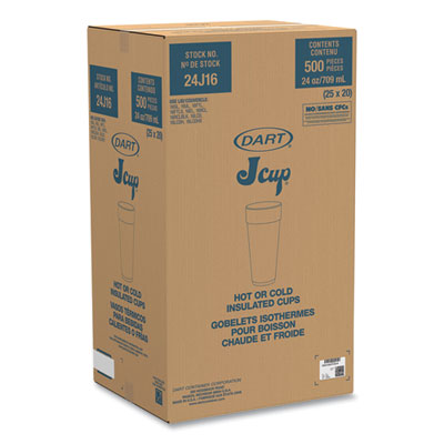 Dart Coca-Cola Foam Cups, 24 Oz, White/red, 20/bag, 25 Bags/carton (DCC24J16C) DCC24J16C
