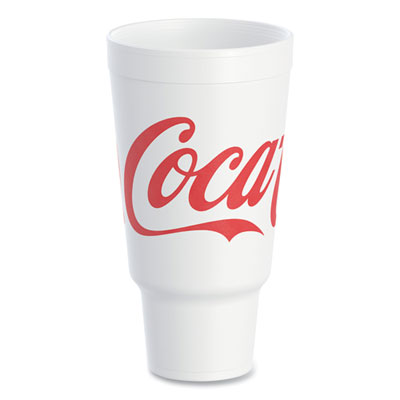 Dart Coca-Cola Foam Cups, 44 Oz, White/red, 20/bag, 15 Bags/carton (DCC44AJ32C) DCC44AJ32C