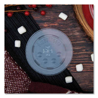 Polystyrene Plastic Flat Straw-Slot Cold Cup Lids, Fits 12 oz to 24 oz Cold Cups, Plastic, Translucent, 125/Pack, 16 Packs/CT