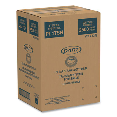 Straw-Slot Cold Cup Lids, Fits 7 Oz Plastic Cups, Clear, 125/sleeve, 20 Sleeves/carton