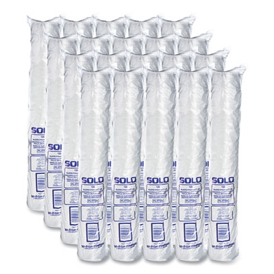 Straw-Slot Cold Cup Lids, Fits 7 Oz Plastic Cups, Clear, 125/sleeve, 20 Sleeves/carton
