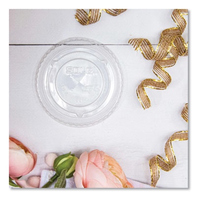 Straw-Slot Cold Cup Lids, Fits 7 Oz Plastic Cups, Clear, 125/sleeve, 20 Sleeves/carton
