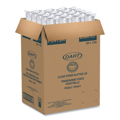 Straw-Slot Cold Cup Lids, Fits 7 Oz Plastic Cups, Clear, 125/sleeve, 20 Sleeves/carton
