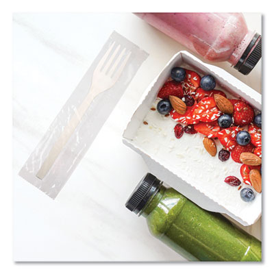 EcoSense Renewable Plant Starch Cutlery, Individually Wrapped, Fork, 7