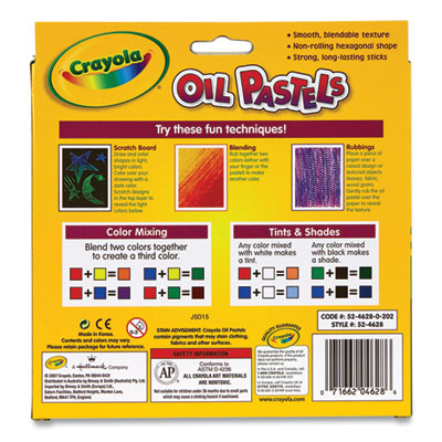 Oil Pastels, 28 Assorted Colors, 28/Pack