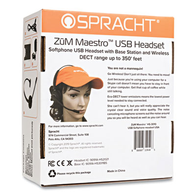 ZuM Maestro USB Monaural Over The Head Headset, Black