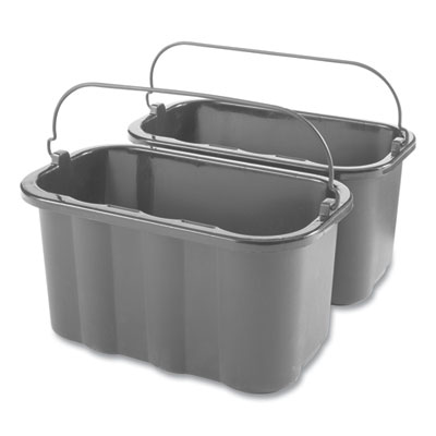 Heavy-Duty Cleaning Cart Caddy, 10 qt, Black, 6/Carton