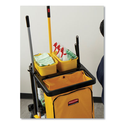 Heavy-Duty Cleaning Cart Caddy, 10-qt, Yellow, 6/Carton