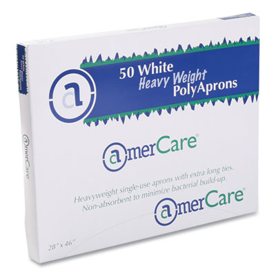 Poly Apron, 28 x 46, One Size Fits All, White, 500/Carton