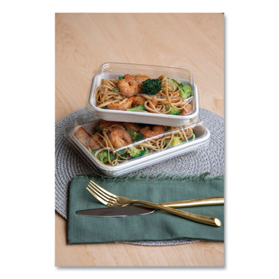 WorldView Renewable Molded Fiber Containers, 16 oz, 4.7 x 7 x 1.5, White, 400/Carton