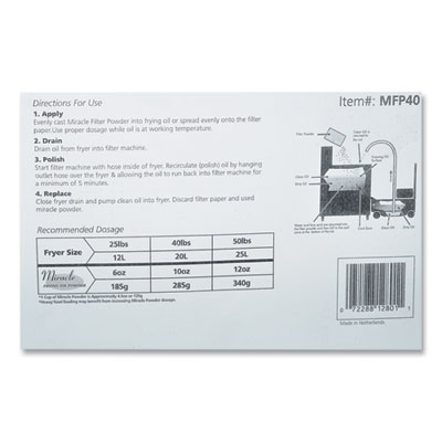 Filter Powder, For Fryer Oil, Loose Powder, 40 lb Box