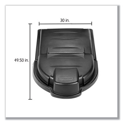 Mega BRUTE Mobile Container Lid, 30 x 49.5, Black