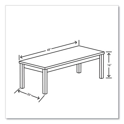 80000 Series Laminate Occasional Coffee Table, Rectangular, 48w x 20d x 16h, Pinnacle