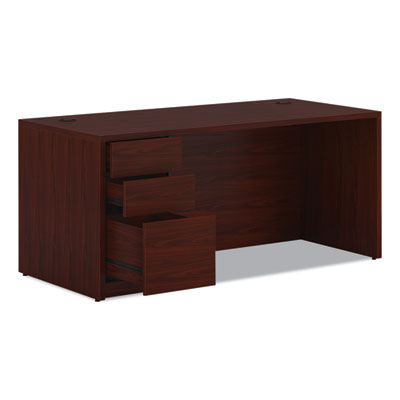 10500 Series Single Pedestal Desk, Left Pedestal: Box/Box/File, 66