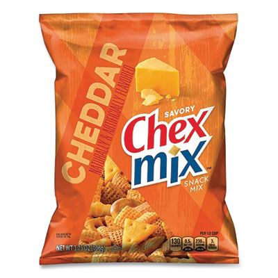 Snacks, Cheddar Cheese, 3.75 oz Bag, 8/Carton