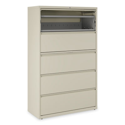 Lateral File, 5 Legal/Letter/A4/A5-Size File Drawers, Putty, 42