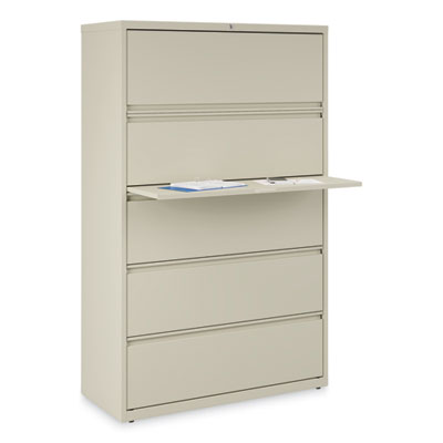 Lateral File, 5 Legal/Letter/A4/A5-Size File Drawers, Putty, 42
