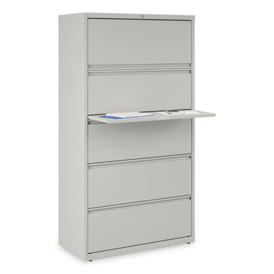 Lateral File, 5 Legal/Letter/A4/A5-Size File Drawers, Light Gray, 36