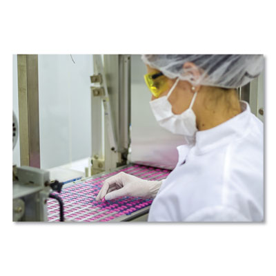 Stretch Vinyl Examination Gloves, Cream, Large, 100/Box