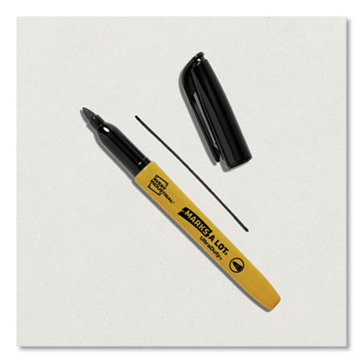 MARKS A LOT UltraDuty Permanent Markers, Fine Bullet Tip, Black 12/Box