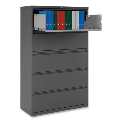 Lateral File, 5 Legal/Letter/A4/A5-Size File Drawers, Charcoal, 42