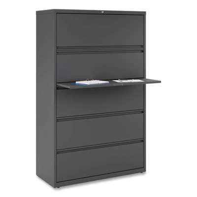Lateral File, 5 Legal/Letter/A4/A5-Size File Drawers, Charcoal, 42