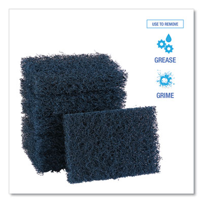 Extra Heavy-Duty Scouring Pad, 3.5 x 5, Dark Blue, 20/Carton