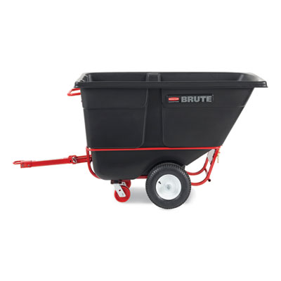 1 cu yd BRUTE Rotomolded Towable Tilt Truck, 2,100 lb Capacity, Black