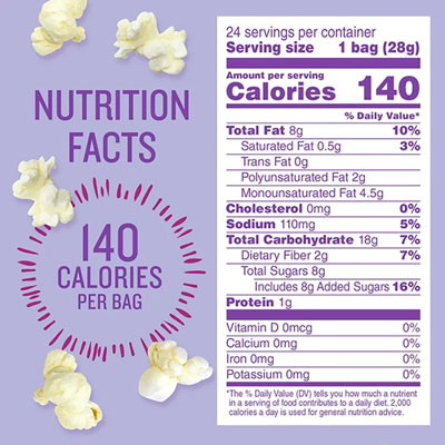 Popcorn, Sweet and Salty, 1 oz Bag, 24/Carton