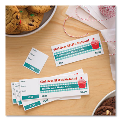 Avery Printable Tickets with Tear-Away Stubs, 97 Bright, 65 lb Cover Weight, 8.5 x 11, White, 10 Tickets/Sheet, 50 Sheets/Pack (AVE16795) AVE16795