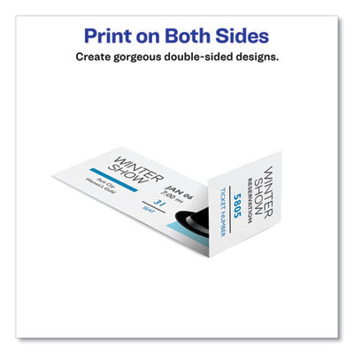 Avery Printable Tickets with Tear-Away Stubs, 97 Bright, 65 lb Cover Weight, 8.5 x 11, White, 10 Tickets/Sheet, 50 Sheets/Pack (AVE16795) AVE16795